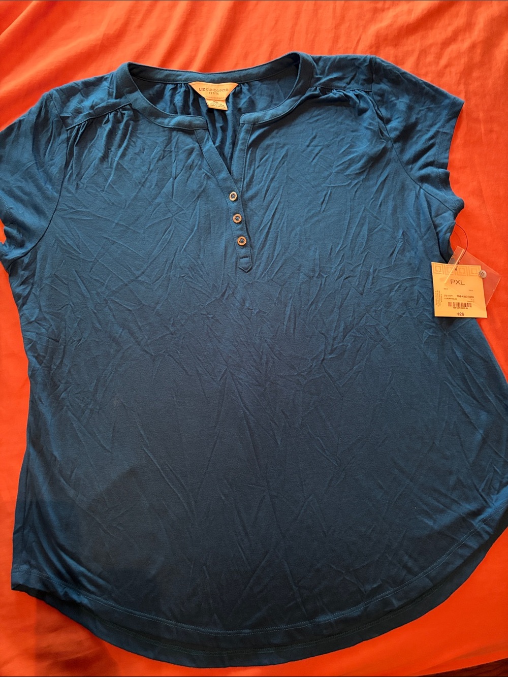 Women’s xl petite Liz Claiborne Teal Short-Sleeve top